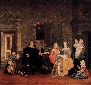 Gabriel Metsu Portrait of Jan Jacobsz Hinlopen and His Family oil painting on canvas